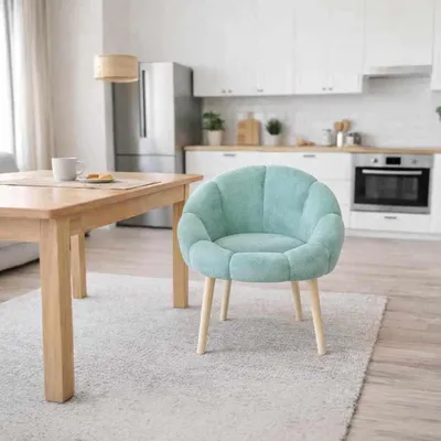 Productafbeelding van Hanah Home, elegante fauteuil met oorvormig rug, in groen, 100% Wellssoft, 70 cm