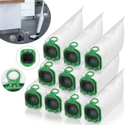 Produktbild von Staubsaugerbeutel für Vorwerk Kobold VB100 FP100 Akku-Staubsauger, 10 Stück Ersatz Premium Filtertüten