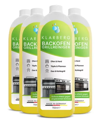 Produktbild von KLARBERG® Backofenreiniger (4x 750ml) I Grillreiniger I Backofenreiniger extra stark I Grill Reiniger extra stark I Ofenreiniger Backofenreiniger