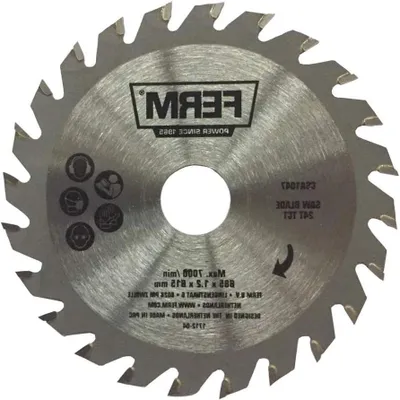 Productafbeelding van Precisie Zaagblad - Cirkelzaagblad Mini - Hout Plastic Zagen - 24 Tanden TCT - Ø85mm Ø15mm - Silver