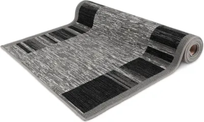 Produktbild von Floordirekt Teppich Läufer Navona, Feinschlingen Teppichläufer mit rutschfestem Gelrücken, für Flur, Küche & Wohnraum, robust - Grau, 80x100 cm