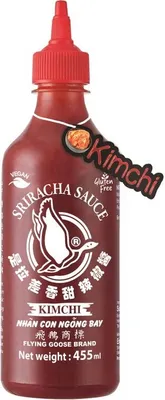 Obrázek produktu pro Flying Goose Sriracha pálivá chilli omáčka s kimči 455ml, bez lepku, veganská
