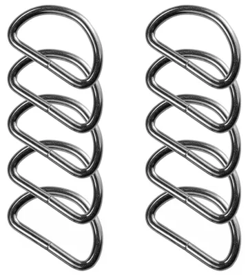 Produktbild von 10 stabile Halbringe D-Ringe Metallring Halbrund Ring Größen- /Farbwahl, Farbe:silber, Größe:38 (32) x 22 x 3 mm