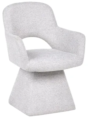 Produktbild von BELIANI Esszimmerstuhl Hellgrau Stoff mit Drehfunktion Drehbar Gepolstert Modernes Design Drehstuhl Drehsessel für Esszimmer