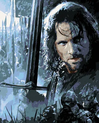 Zdjęcie produktu dla Zuty - Painting by Numbers - ARAGORN AND THE BATTLE FOR HELM'S STEEL (LORD OF THE RINGS), 40x50 cm, naciągnięte płótno na ramę