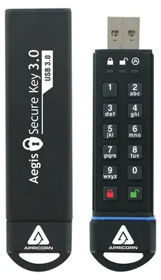 Image de Apricorn Aegis Secure Key 3.0 - Clé USB à mémoire flash - cryptée - 60 Go - USB 3.0