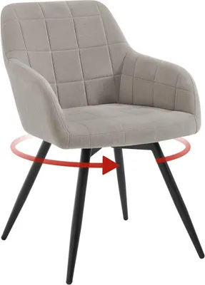 Produktbild von WOLTU Esszimmerstuhl, gepolstert, ergonomisch, drehbar, mit Metallbeinen, Samt : Hellgrau 1 Farbe: Hellgrau Stückzahl: 1