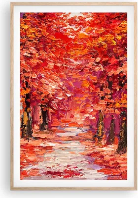 Produktbild von Gerahmtes Poster - Rahmen in heller Eiche - Herbst Park Allee - 61x91,5 cm - Wand Bild - Wanddeko - Wandbilder - Wandposter - Bilderrahmen - Bilder - Kunstdruck - Wandbild - P2NPA61x91-4292