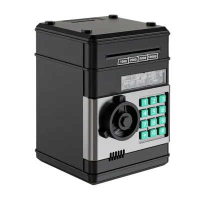 Obrázek produktu pro Elektronická pokladnička, trezor s heslem, automatické rolování papíru, pro děti - černá