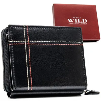 Obrázek produktu pro Always Wild Pánská peněženka RFID přírodní kůže černá 10,5x8,5 cm