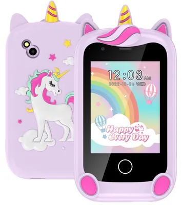Immagine prodotto di Telefono per bambini - Telefono giocattolo smartphone - Nero - 10 sfondi