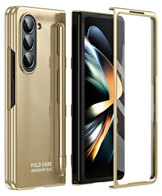 Obrázek produktu pro Pro Samsung Galaxy Z Fold5 5G Ochranný kryt a pouzdro s perem a držákem na pero, zlaté