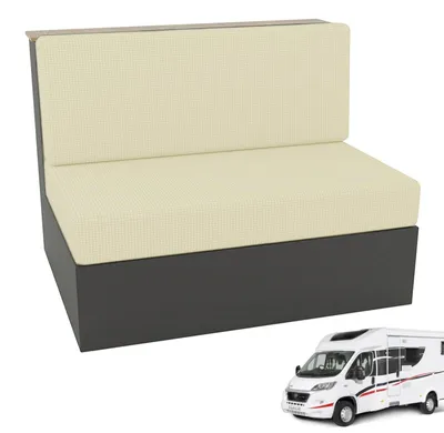 Eettafelkussenbezüge, 2 Stück, Elfenbeinweiß, Stretch, für Wohnmobil