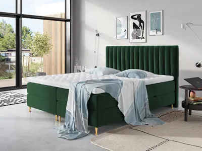 Obrázok produktu pre Boxspringová posteľ 140x200 CANDICE - zelená + topper ZDARMA