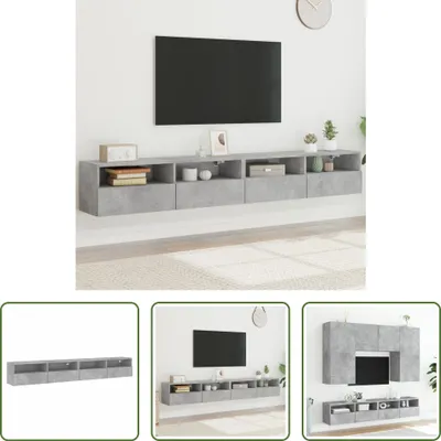 Produktbild von The Living Store TV-Wandschränke 2 Stk. Betongrau 100x30x30 cm Holzwerkstoff