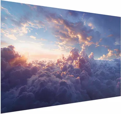 Produktbild von Posterpapier Poster - Sun in Hiding: The Golden Face of the Sky Over the Cloudy Sea 30x21 cm Muster b-H-10039-ao-a