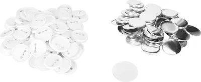 Image de lot de 100 ébauches pour machines à badges, convient pour la fabrication de badges ronds inoxydables (58 mm/2,3 pouces).