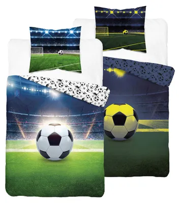 Produktbild von Bettwäsche, Baumwollbettwäsche für Kinder, im Dunkeln leuchtend 140x200 5982a Fußball