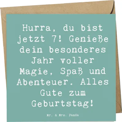Produktbild von Mr. & Mrs. Panda Grußkarte Spruch 7. Geburtstag - Meeresbrise - Geschenk, Glückwunsch, anlasskarte, Klappkarte, Happy Birthday, Spaß, Glückwunschkarte, faltkarte, Magie
