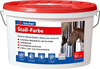 Produktbild von Baufan Stallfarbe Kalkfarbe weiß 5 L