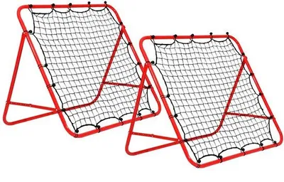 Imagen del producto de Redes de rebote para fútbol, con estructura de tubo de acero resistente y malla de polietileno, ideales para el control del balón, pases, tiros y ejercicios de reflejos.