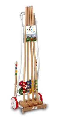 Produktbild von GICO Krocket Set Adult 4 Spieler Transportwagen (Erwachsenenlänge 100cm) - Qualitätsware  EU 3124