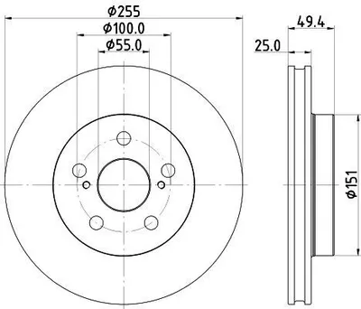 Produktbild von 2x HELLA 8DD 355 131-911 Bremsscheibe Vorderachse