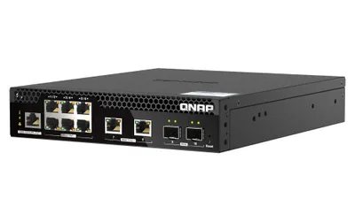 Image de QNAP QSW-M2106PR-2S2T, Administré, L2, 10G Ethernet (100/1000/10000), Alimentation par Ethernet (PoE), Montage en rack, 1U