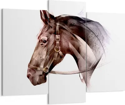 Produktbild von Bild auf Leinwand - Leinwandbild - Pferd Abstraktion - 130x100cm - Wand Bild - Wanddeko - Leinwanddruck - Bilder - Kunstdruck - Wanddekoration - Leinwand bilder - Wandkunst - CB130x100-4106