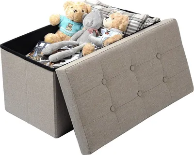 Immagine prodotto di Happyment Panca moderna Fero - Panca / sgabello - Sgabello - Beige - Tessuto e MDF - 76x38x38 cm