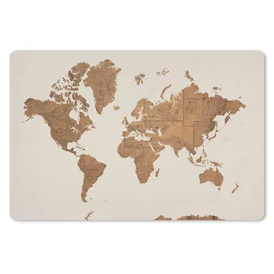 Obrázok produktu pre Podložka pod myš - Mapa sveta - Vintage - Mapy - 60x40cm - Rohožka pod myš