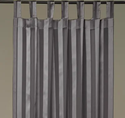 Produktbild von Gardine 2er Pack mit Schlaufen (Streifen, halbtransparent), Größe: 140x245cm, Farbe: Anthrazit