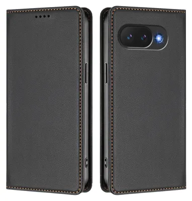Produktbild von Handyhülle für Google Pixel 10A, Kunstleder Klapphülle Stoßfeste Magnetische Hülle mit Ständer Schwarz