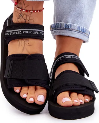 Produktbild von Damen Sandalen mit Klettverschluss Big Star LL274784 Schwarz 37