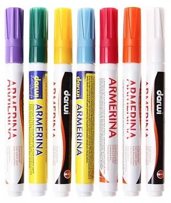 Obrázek produktu pro DARWI Armerina Fixy na porcelán bez vypalování 2 mm / 6 ml - Stříbrná