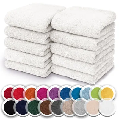 Produktbild von NatureMark Frottee-Waschlappen 10er-Set, 100% Baumwolle, 30×30 cm, Weiß