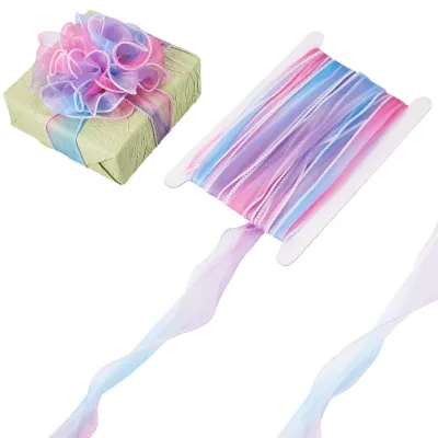 Organza-Chiffonband 10 m x 55 mm, irideszierend, transparent