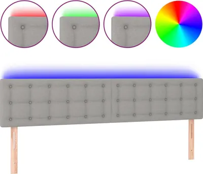 Produktbild von vidaXL LED Kopfteil Hellgrau 180x5x78/88 cm Stoff