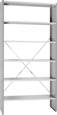 Produktbild von Lüllmann® Grundregal, Stecksystem, 6 Fachböden, 1980 x 1000 x 400 mm, lichtgrau