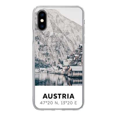 Produktbild von MuchoWow® Handyhülle Schutzhülle Hülle für iPhone X Österreich - Wasser - Berge - Alpen Silikon Softcase Handy Hülle - Handyhülle