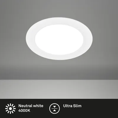 Zdjęcie produktu dla Briloner Jeft 1x LED reflektor wpuszczany 230V, Płaski, średnica 22 cm, Neutralne białe światło, Biały, Ø22 x 3 cm