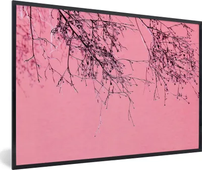 Produktbild von MuchoWow® Gerahmtes Poster Blumen - Zweige - Sommer 90x60 cm - Poster mit Schwarzem Bilderrahmen Wandposter Rahmen Foto Bilder - Fotorahmen - Foto-Plakat
