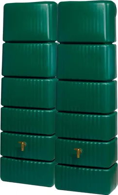Produktbild von 2x 330L GRAF SLIM Wandtank SET dunkelgrün inkl. Verbinder 1820x580x370cm