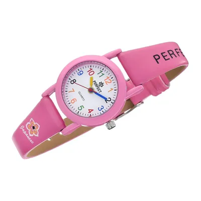 Produktbild von Perfect Kinderuhr Rosa – Analoge Armbanduhr für Mädchen, Miyota 2035, wasserdicht 3 ATM, antiallergisch,
