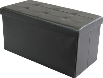 Immagine prodotto di MilaniHome.it - pouf rettangolare in ecopelle di design moderno, cm 76 x 38 x 38 hdi coloreTortora
