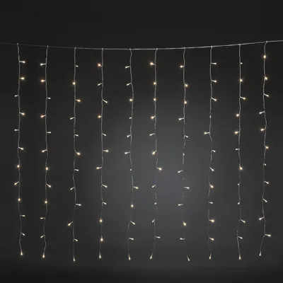 Produktbild von Konstsmide - LED Lichtervorhang für Fenster, 120 warm weiße Dioden, 30V Innentrafo, 3,6W, transparentes Kabel- 3700-103