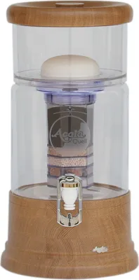 Produktbild von AcalaQuell® Mini Echtholz Eiche rund mit klarem Kristall Glas