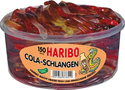 Produktbild von Haribo koloví hadi s kolovou příchutí citronu a kolové třešně 1050g