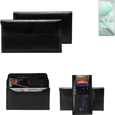 Produktbild von K-S-Trade Handy Hülle kompatibel mit Vivo iQOO Z9s Schutz Hülle Tasche Schutz Case Handytasche Kunstleder schwarz, 1x