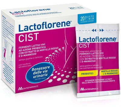 Produktbild von LACTOFLORENE CIST Nahrungsergänzungsmittel für Harnwege mit Milchsäurebakterien, Cranberry & D-Mannose, 20 Beutel (80 g)